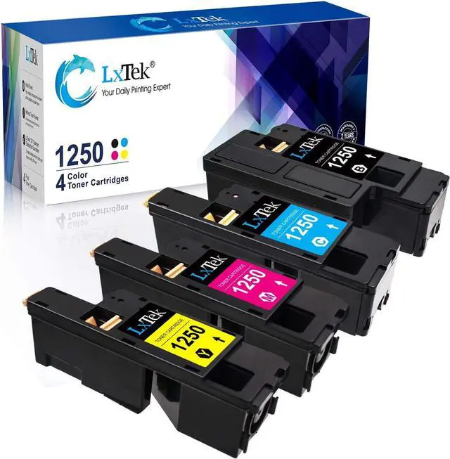 Main image of LxTek Compatible Toner Cartridge Replacement for Dell 1250 810WH C5GC3 XMX5D WM2JC to use with 1250c C1760nw C1765nfw C1765nf 1350cnw 1355cn 1355cnw Printer (Black Cyan Magenta Yellow, 4-Pack)
