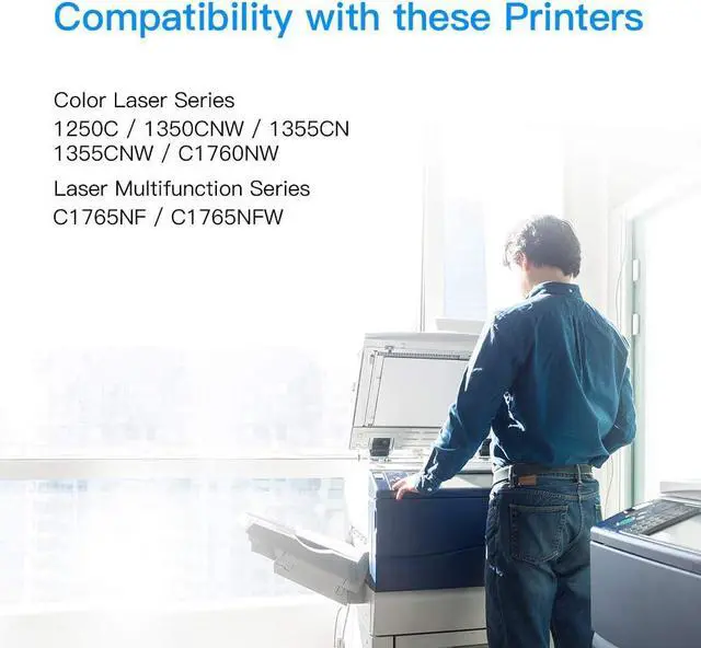 Alt view image 3 of 7 - LxTek Compatible Toner Cartridge Replacement for Dell 1250 810WH C5GC3 XMX5D WM2JC to use with 1250c C1760nw C1765nfw C1765nf 1350cnw 1355cn 1355cnw Printer (Black Cyan Magenta Yellow, 4-Pack)