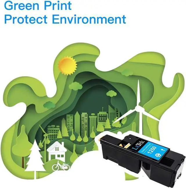 Alt view image 6 of 7 - LxTek Compatible Toner Cartridge Replacement for Dell 1250 810WH C5GC3 XMX5D WM2JC to use with 1250c C1760nw C1765nfw C1765nf 1350cnw 1355cn 1355cnw Printer (Black Cyan Magenta Yellow, 4-Pack)