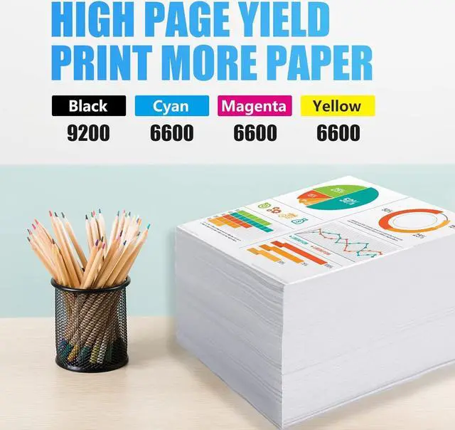 Alt view image 3 of 7 - Miss Deer 970XL 971XL 970 971 Compatible Ink Cartridges Replacement  970 971 XL,Work  Officejet Pro X576dw X451dn X451dw X476dw X476dn X551dw Printer (4 Pack)