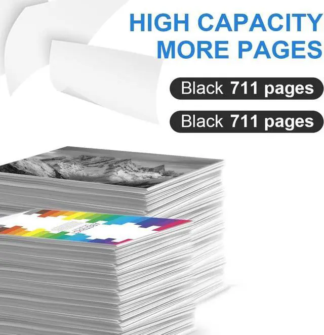 Alt view image 2 of 7 - FAcms Remanufactured 63xl Black Ink Cartridge Replacement  63 63XL  OfficeJet 3830 5255 5258 Envy 4520 4512 4513 4516 DeskJet 1112 1110 3630 3632 3634 2130 2132 Printer (2 Black)