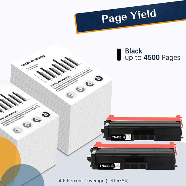 Alt view image 3 of 7 - TN433 TN433BK ColorKing Compatible Toner Cartridge Replacement for Brother TN433 TN433BK TN-433 TN431 Black Toner for Brother HL-L8360CDW HL-L8360 MFC-L8900CDW HL-L8260CDW MFC-L8610CDW Printer(2 Pack)