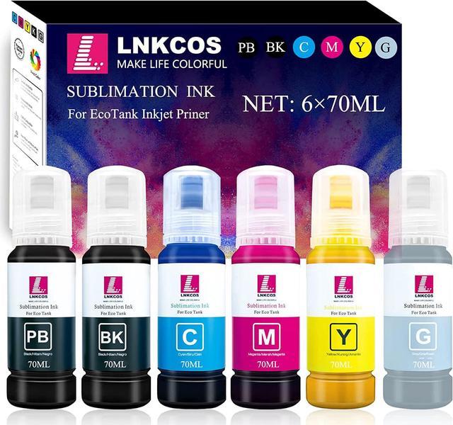 6×70ML Sublimation Ink for Epson EcoTank ET-8550 ET-8500 Printers