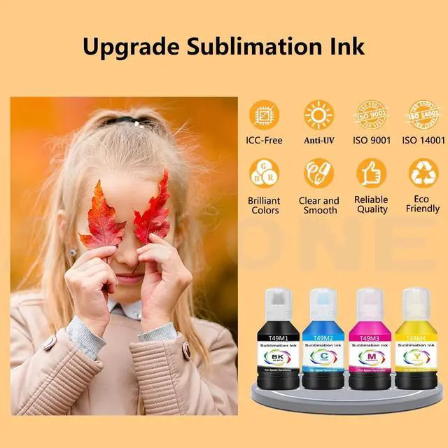 Alt view image 4 of 7 - T49M 560ML Sublimation Ink  SureColor F170 F570 Sublimation Printer 140ml x 4 (T49M1 T49M2 T49M3 T49M4 Autofill/ICC-Free/Anti-UV)