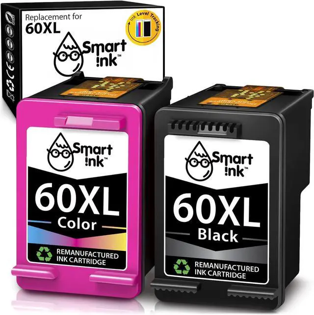 Main image of Smart Ink Remanufactured Ink Cartridge Replacement  60 XL 60XL (Black & Color Combo Pack) to use with Deskjet D2530 D2545 F2430 F4440 Envy 100 110 120 Photosmart C4640 C4650 C4680 C4780 C4795