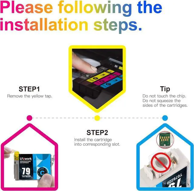 Alt view image 7 of 7 - Uniwork Remanufactured 79 Ink Cartridge Replacement 79 Ink Cartridges use with Artisan 1430 Stylus Photo 1400 Printer (2 Black 1 Cyan 1 Magenta 1 Yellow 1 Light Cyan 1 Light Magenta) 7 Pack