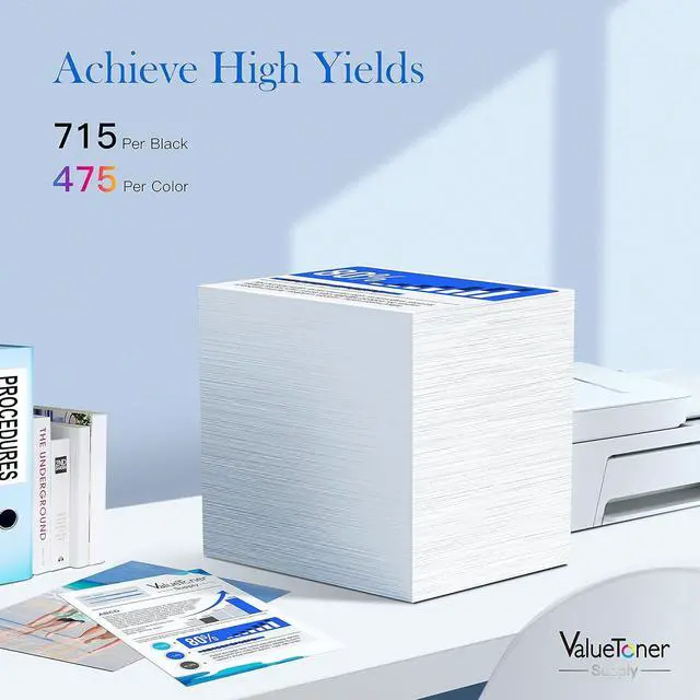 Alt view image 4 of 6 - Valuetoner Supply 62XL Ink Cartridge Combo Pack Replacement 62XL 62 XL High Yield  Envy 5540 5640 5660 7644 7645 OfficeJet 5740 8040 OfficeJet 200 250 Series Printer (1 Black, 1 Tri-Color)