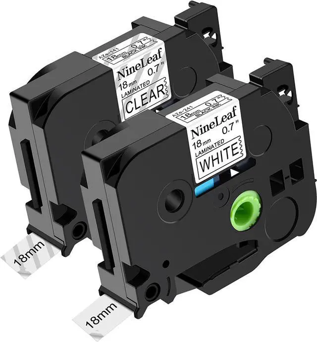 Main image of NineLeaf Compatible Label Tape Replacement for Brother P-Touch TZe-241 TZe-141 TZe241 Black on White/Clear 18mm 3/4 inch Label Tapes