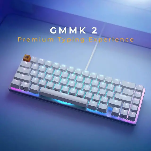 Alt view image 2 of 7 - Glorious Prebuilt Keyboard (White Ice - Compact TKL Hybrid)