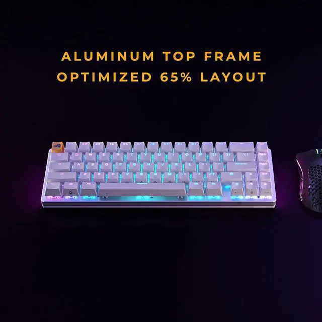 Alt view image 3 of 7 - Glorious Prebuilt Keyboard (White Ice - Compact TKL Hybrid)