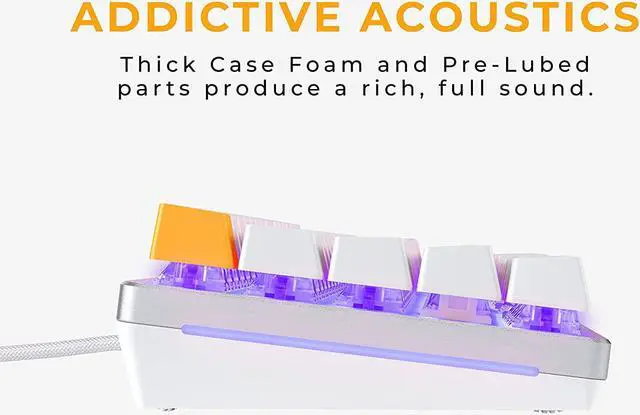 Alt view image 4 of 7 - Glorious Prebuilt Keyboard (White Ice - Compact TKL Hybrid)