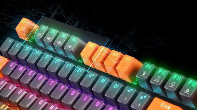 Alt view image 3 of 7 - GAMDIAS Hermes M5A Mechanical Gaming Keyboard, Multi-Colored LED Effect and N-Key Rollover (Hermes M5A), Black