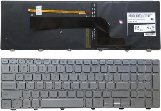 Main image of Laptop Replacement US Layout Backlit Keyboard for Dell Inspiron 15 7537 7000 P36F Silver 15-7000 Series