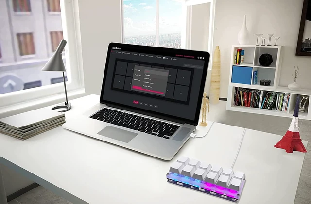 Alt view image 6 of 7 - Newhui 12 Key Mechanical Gaming Keyboard One Handed Keypad USB-C Wired OSU Keypad Programmable and Hot Swappable Keyboard.