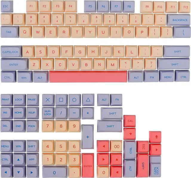 Alt view image 7 of 7 - Fogruaden PBT Keycaps 132 Keys Marshmallow Keycaps Set, XDA Profile, Dye-Sublimation Cute Keycap for Mechanical Keyboard