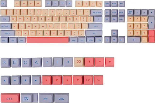 Alt view image 6 of 7 - Fogruaden PBT Keycaps 132 Keys Marshmallow Keycaps Set, XDA Profile, Dye-Sublimation Cute Keycap for Mechanical Keyboard