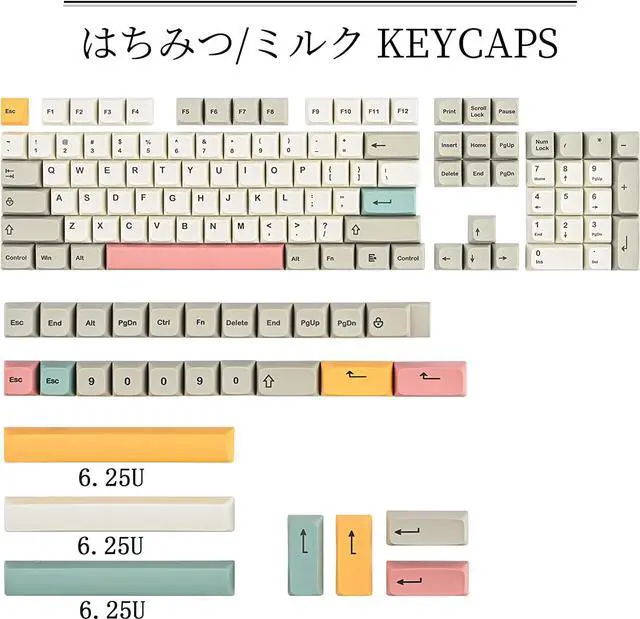 Alt view image 2 of 6 - PBT keycaps 60 Percent Dye-Sub XDA 134 Retro keycap Set for Cherry MX Gateron Kailh Switches GK61/GK68 Gaming Mechanical Keyboard (Retro 9009)