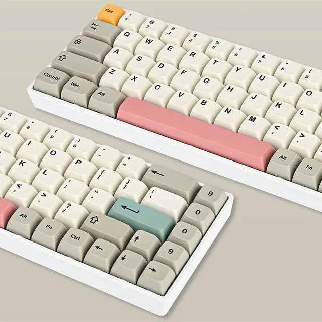 Alt view image 6 of 6 - PBT keycaps 60 Percent Dye-Sub XDA 134 Retro keycap Set for Cherry MX Gateron Kailh Switches GK61/GK68 Gaming Mechanical Keyboard (Retro 9009)
