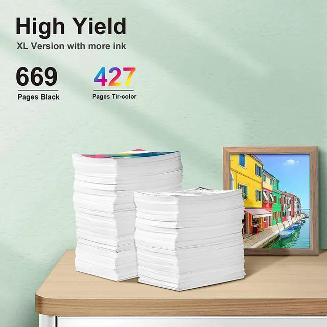 Alt view image 3 of 7 - 65XL Black and Color Combo Pack Remanufactured Ink  65XL 65 XL for Deskjet 2680 2655 2652 2635 DeskJet 3755 3752 3772 3720 Envy 5058 5052 5055 5034 5032 AMP 100 105 120 (Black, Tri-Color)