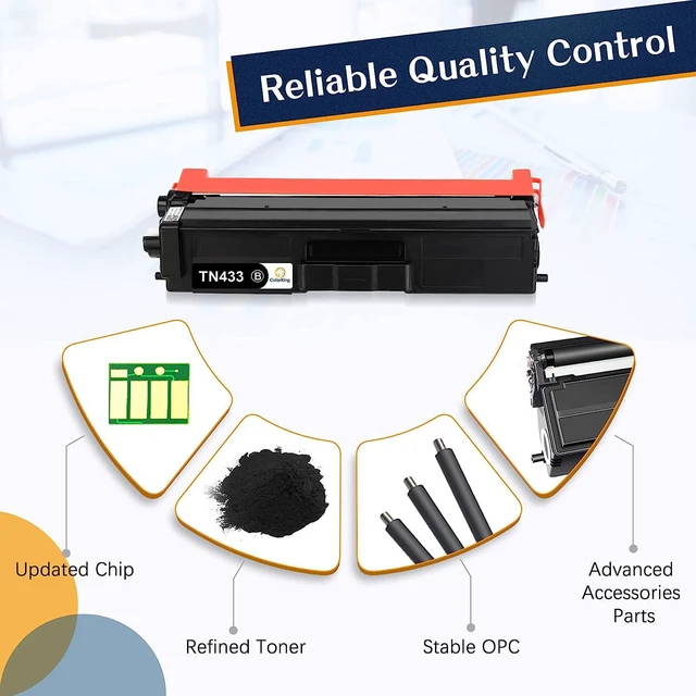 Alt view image 7 of 7 - TN433 TN433BK ColorKing Compatible Toner Cartridge Replacement for Brother TN433 TN433BK TN-433 TN431 Black Toner for Brother HL-L8360CDW HL-L8360 MFC-L8900CDW HL-L8260CDW MFC-L8610CDW Printer(2 Pack)