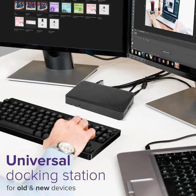 Alt view image 4 of 6 - Targus USB C Docking Station Universal DV4K, USB C Laptop Docking Station Dual Monitor 2 HDMI, with Legacy Host Power Kit, Works w/Operating Systems Like Windows, Mac, Android, iOS (DOCK182USZ)