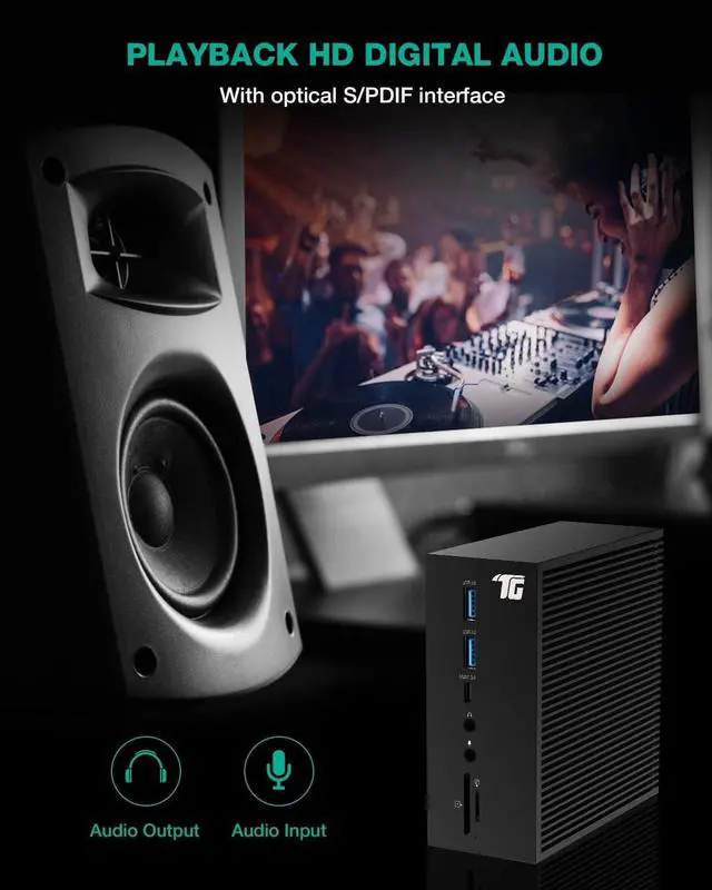 Alt view image 6 of 7 - Tiergrade USB C Docking Station Dual Monitor for Windows/macOS, 17 in 1 Triple Display Laptop Docking Station, USB-C Dock with Dual 4K HDMI, DP, S/PDIF, 6 USB Ports, Ethernet, Audio, SD/TF, 60W PD