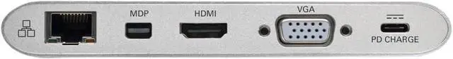 Alt view image 7 of 7 - TRIPP LITE USB 3.1 Gen 1 USB-C Docking Station with USB-A, HDMI, VGA, mDP, Gigabit Ethernet, Mem Card, 3.5mm & USB-C PD Charging, USB C, USB Type C, USB Type-C (U442-DOCK1)