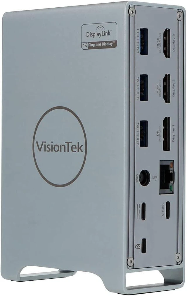 Visiontek VisionTek VT7100 USB-C Docking Station 3X 4K Displays, 100W Power ...