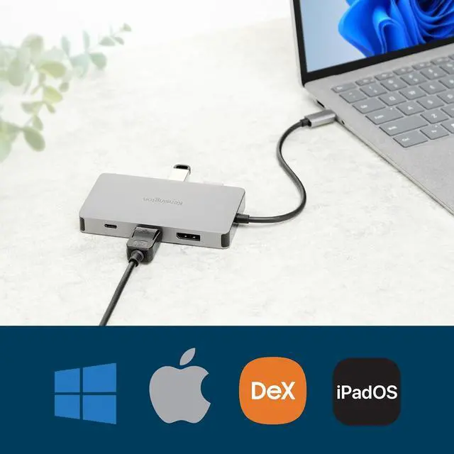 Alt view image 2 of 5 - Kensington UH1450P Dual 4K Monitor USB Type C Hub, Laptop Docking Stations with Dual 1.4++ DisplayPort Ports, 85W Charging for Thunderbolt 3/4 and USB-C Devices, 2X USB-A, 1 USB Type C Port (K36900WW)