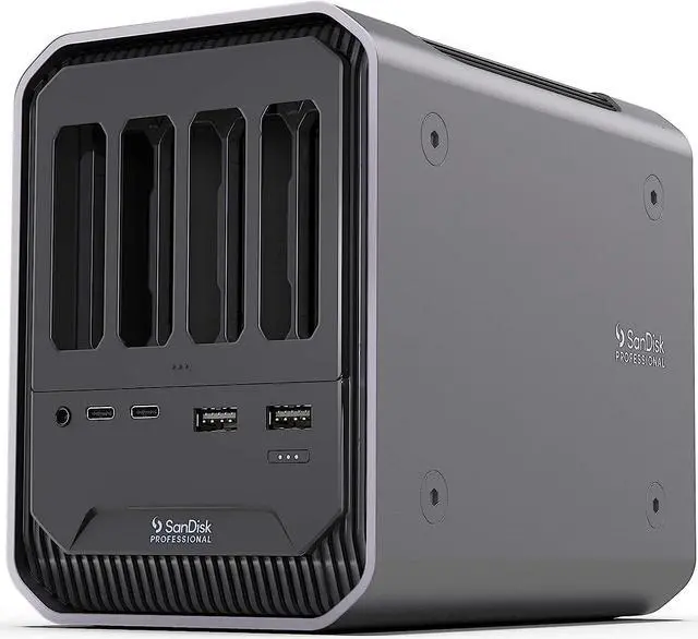 Main image of SanDisk Professional - PRO-Dock 4; 4-Bay Reader Docking Station - (1x) USB-C (USB 3.2 Gen 1) Port - SDPD14F-0000-NBAAD, Gray