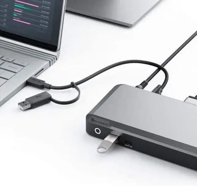 Alt view image 2 of 2 - ALOGIC DX2 Dual 4K Universal Docking Station with Up to 100W Power Delivery, 2 DisplayPort, USB-C 10Gbps, 3 USB-A, Gigabit Ethernet & Audio for Windows, Mac & ChromeOS