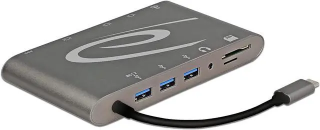 Alt view image 2 of 5 - USB Type-C 3.1 Docking Station 4K 30 Hz Dark Grey