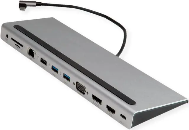 Main image of VALUE USB 3.2 Gen 2 Type C Multiport Docking Station, 4K HDMI/DP, VGA, USB, Card Reader, PD, LAN, Audio