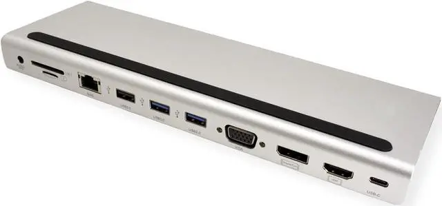 Alt view image 2 of 7 - VALUE USB 3.2 Gen 2 Type C Multiport Docking Station, 4K HDMI/DP, VGA, USB, Card Reader, PD, LAN, Audio