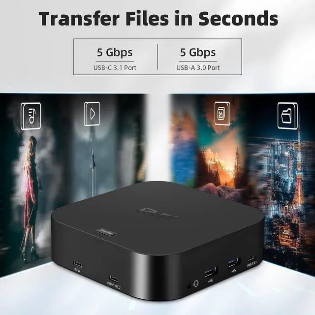 Alt view image 5 of 6 - Laptop Docking Station Dual Monitor by RVP+, 13-in-1 Mac Triple Monitor USB Dock with 4K HDMI Display, Computer Dock 5Gbps USB-C/A Ports, 10-1000Mbps (082321)