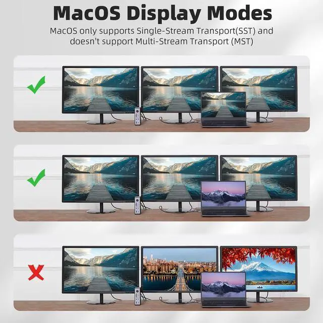 Alt view image 6 of 7 - RVP+ USB C Docking Station 3 Monitors, 14-in-1, 10Gbps USB-C, 5Gbps USB 3.0, 85W Laptop-Charging, PD 18W, Triple Display-4K HDMI Dual Monitors & DisplayPort, Gigabit Ethernet, Audio, TF/SD 3.0(RVP-G8)