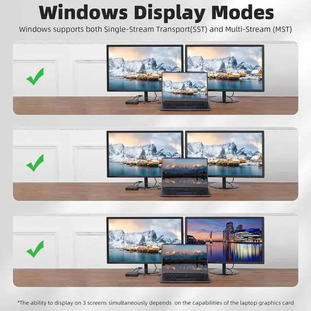 Alt view image 7 of 7 - RVP+ USB C Docking Station Dual Monitor, 6-in-1, 100W Laptop-Charging, DisplayPort Multi-Stream Transport (MST), Ethernet, Compatible with Thunderbolt 3 Laptop (RVP-601)