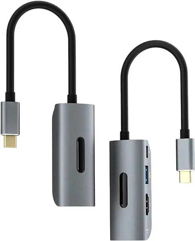 Alt view image 3 of 7 - Replacement 4 in 1 USBC to HDMI VGA USB3.0 PD Docking Station 1 in 4 Out Compatible Computer Host Phone Laptop Mac TYPEC External HDMI Monitor TV Projector Cable Splitter Hub 4K30HZ