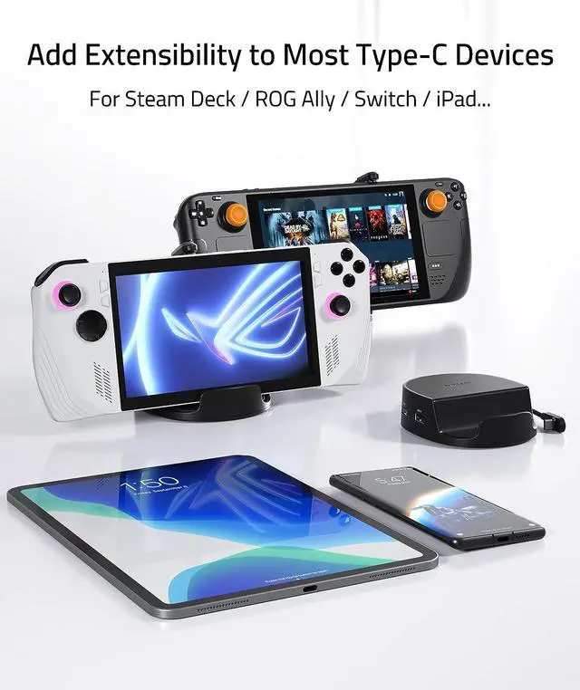 Alt view image 4 of 7 - Syntech Blue Protective Case with Docking Station Compatible with Steam Deck