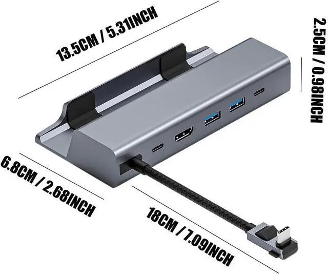 Alt view image 2 of 7 - Docking Station, 6-in-1 Notebook Docking Station, Docking Station with 2.0 High-Definition Output, Multifunctional Dual Monitor Docking Station, Laptop Docking Station for Laptops
