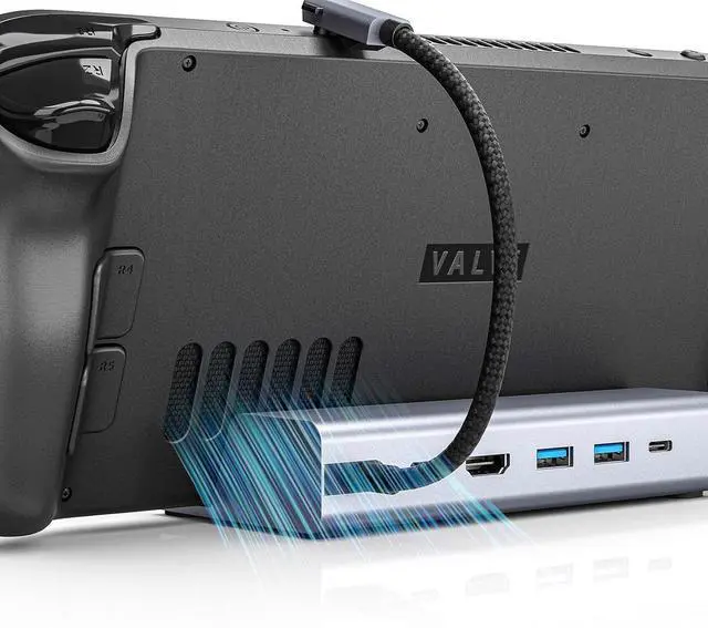 Alt view image 4 of 7 - Docking Station, 6-in-1 Notebook Docking Station, Docking Station with 2.0 High-Definition Output, Multifunctional Dual Monitor Docking Station, Laptop Docking Station for Laptops