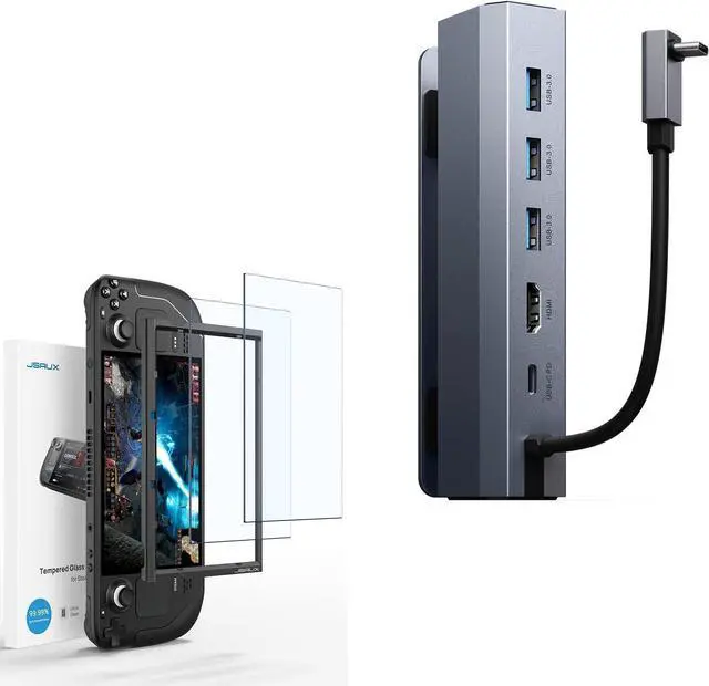 Main image of 2-Pack Screen Protectors+Docking Station Compatible with Steam Deck