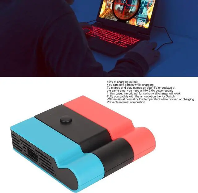 Alt view image 3 of 7 - Switch Dock, 5 in 1 TV Docking Station, Portable Switch TV Docking Station with HD Multimedia Interface 1.4 and USB 3.0 Port, 45W Fast Charging Dock(Red)