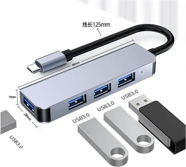 Alt view image 5 of 5 - Four-in- Docking Station Typec for Cell Phone Laptop Extender 3.0 Interface Docking Station