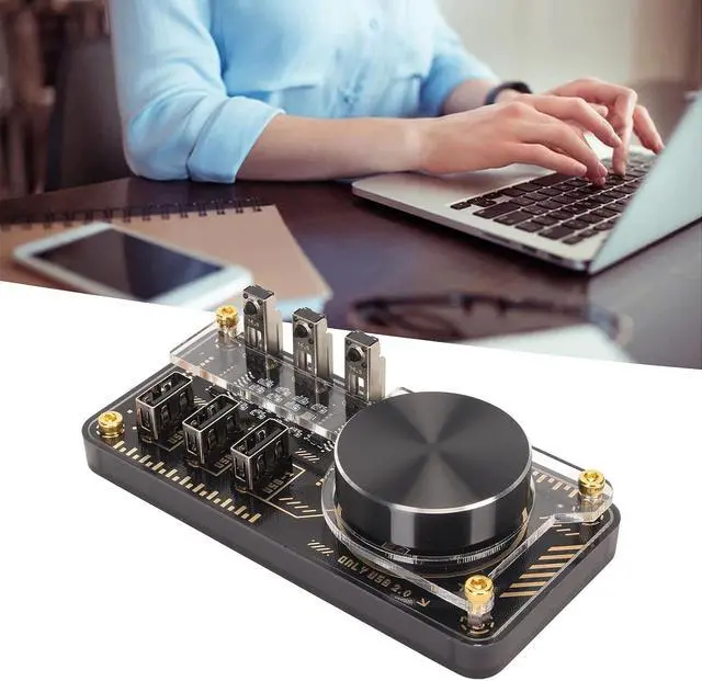Alt view image 5 of 7 - USB 2.0 Docking Station Accurate EDC Essential Hub Efficient for Laptop, Black Gold, 1 x USB Cable, for Work, Study, Home Office