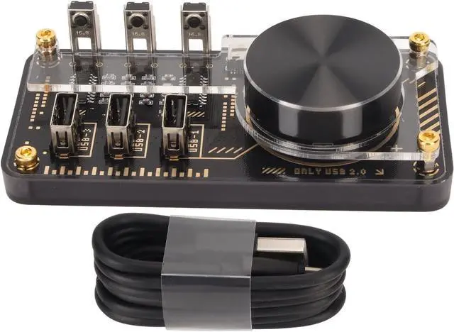 Alt view image 6 of 7 - USB 2.0 Docking Station Accurate EDC Essential Hub Efficient for Laptop, Black Gold, 1 x USB Cable, for Work, Study, Home Office