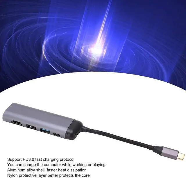 Alt view image 5 of 7 - USB C Hub, VGA USB3.1 USB2.0 PD100 Safe 6 in 1 Docking Station Aluminum Alloy for Laptop