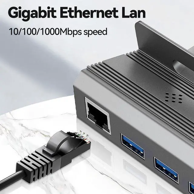 Alt view image 5 of 7 - 4K 60Hz 1000Mbps Docking Station for Steam Deck, 6 in 1 Dock with Gigabit Ethernet, 3 USBA 3.0, USB C, HD MI, 100W Fast Charging Dock, Transfer Speed 5Gbps