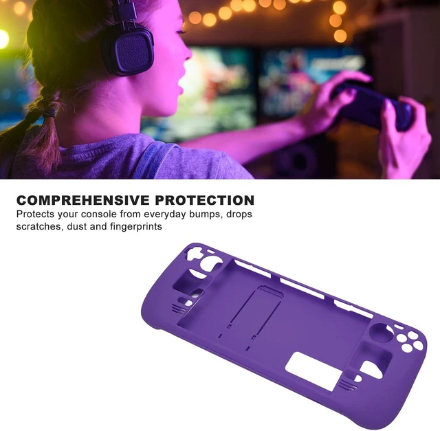 Alt view image 5 of 7 - Kickstand Case for Steam Deck, for Steam Deck Case, Non Slip Fingerprint Proof Protective Carrying Case for Steam Deck, Hands Full (Deep Purpl)