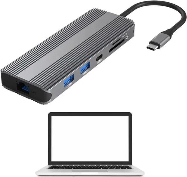 Alt view image 2 of 7 - 10-in-1 TypeC Docking Station PD100W USB HUB USB3.0 2xHDMI-Compatible Rj45 1000M for Notebook Multi-Function for 2 HDTV 10 in 1 TypeC USB HUB to HDMI2.1 HDMI2.0 HDTV Rj45 1000M PD100W Reader